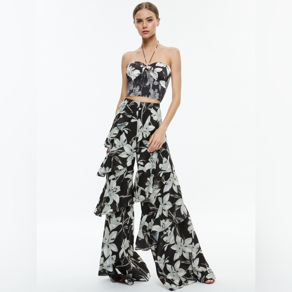 Alice + Olivia floral ruffle top